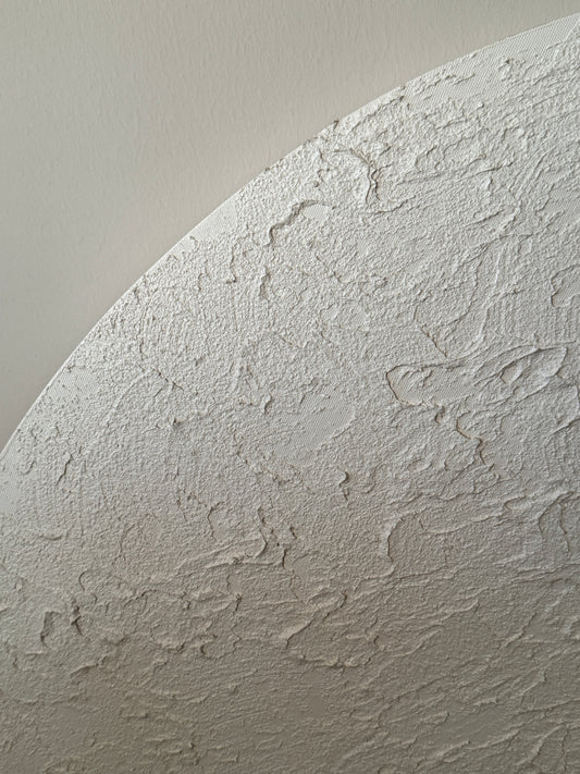 Canvas Wall Art met Structuur Ø 80 cm, Wit