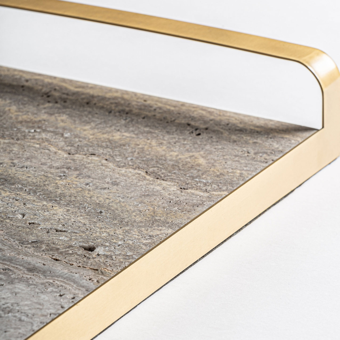 Dienblad Cassie marmer - brons/goud 50x30x8 cm