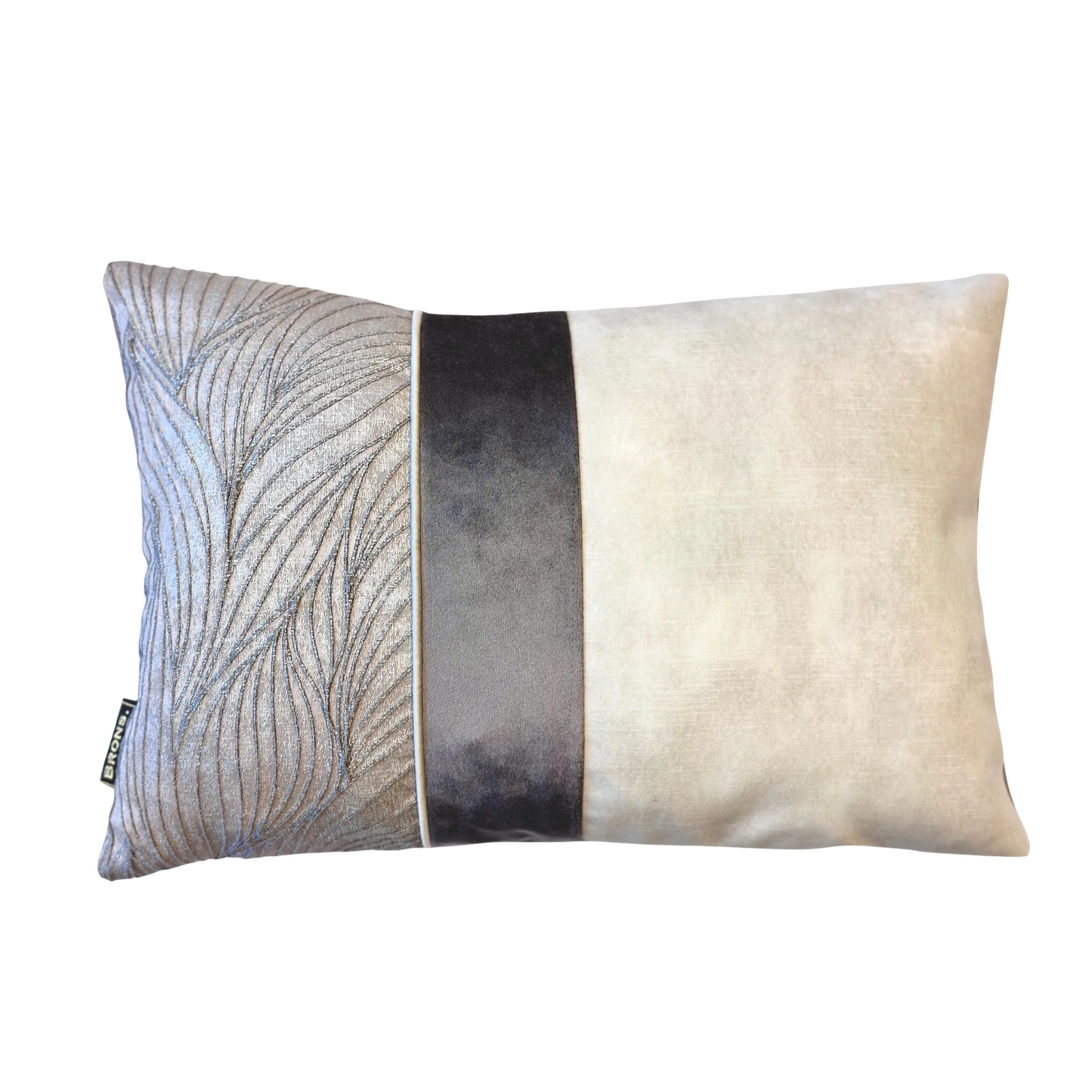 Sierkussen Eleonora mauve strook 45x30 cm