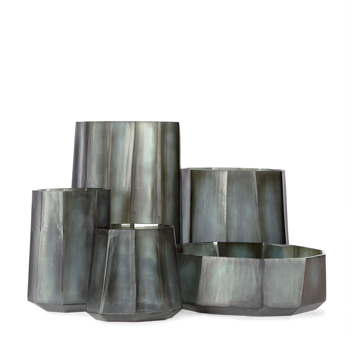 Guaxs | OKKA theelichthouder/vaas 37x26x21cm smokegrey (XL)