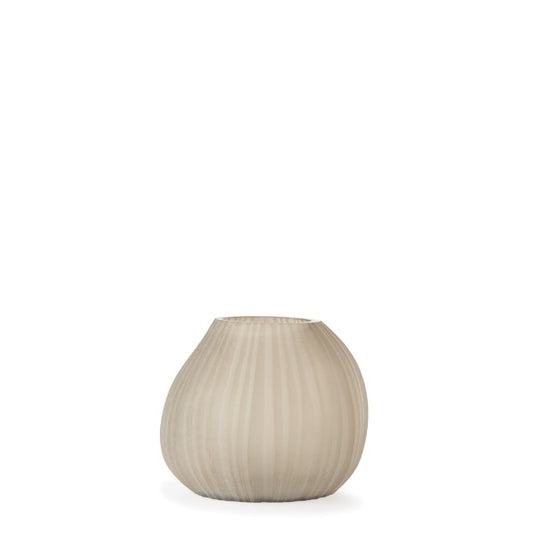 Guaxs Otavalo vaas taupe/beige van mondgeblazen glas – 24x15 cm.