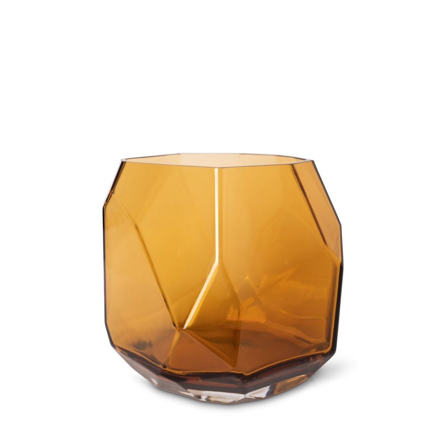 Kaarshouder facet amber 15x15 cm