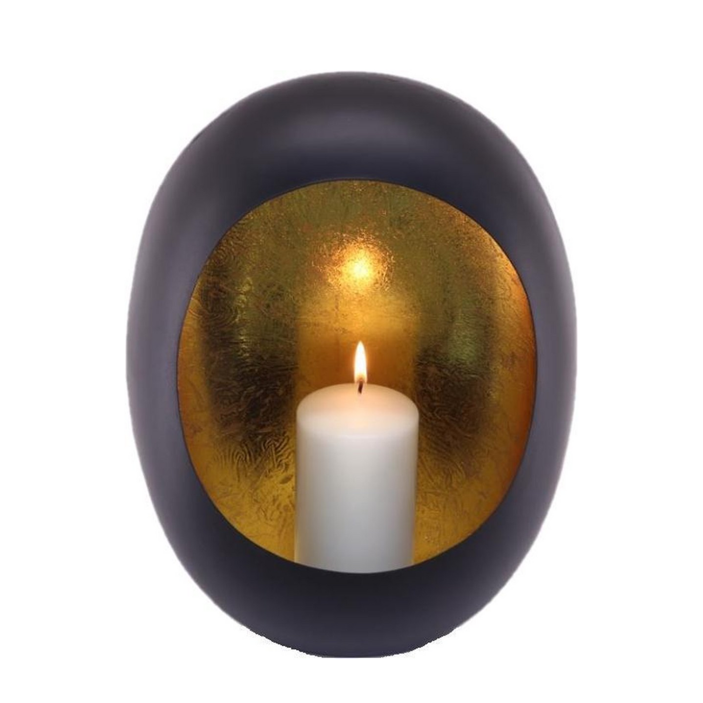 Kandelaar Standing Egg 40 cm - Marrakech Egg T-light - Black/gold