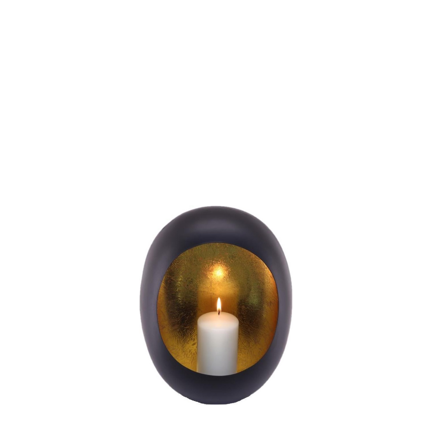 Kandelaar Standing Egg 24 cm - Marrakech Egg T-light - Black/gold