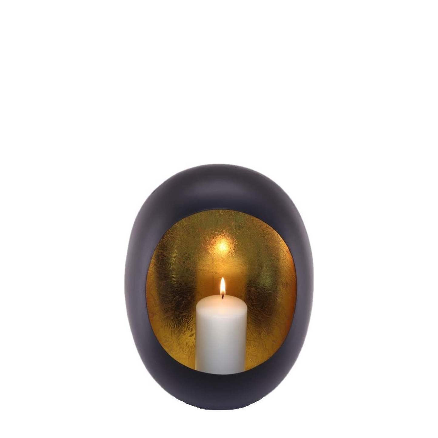 Kandelaar Standing Egg 28 cm - Marrakech Egg T-light - Black/gold