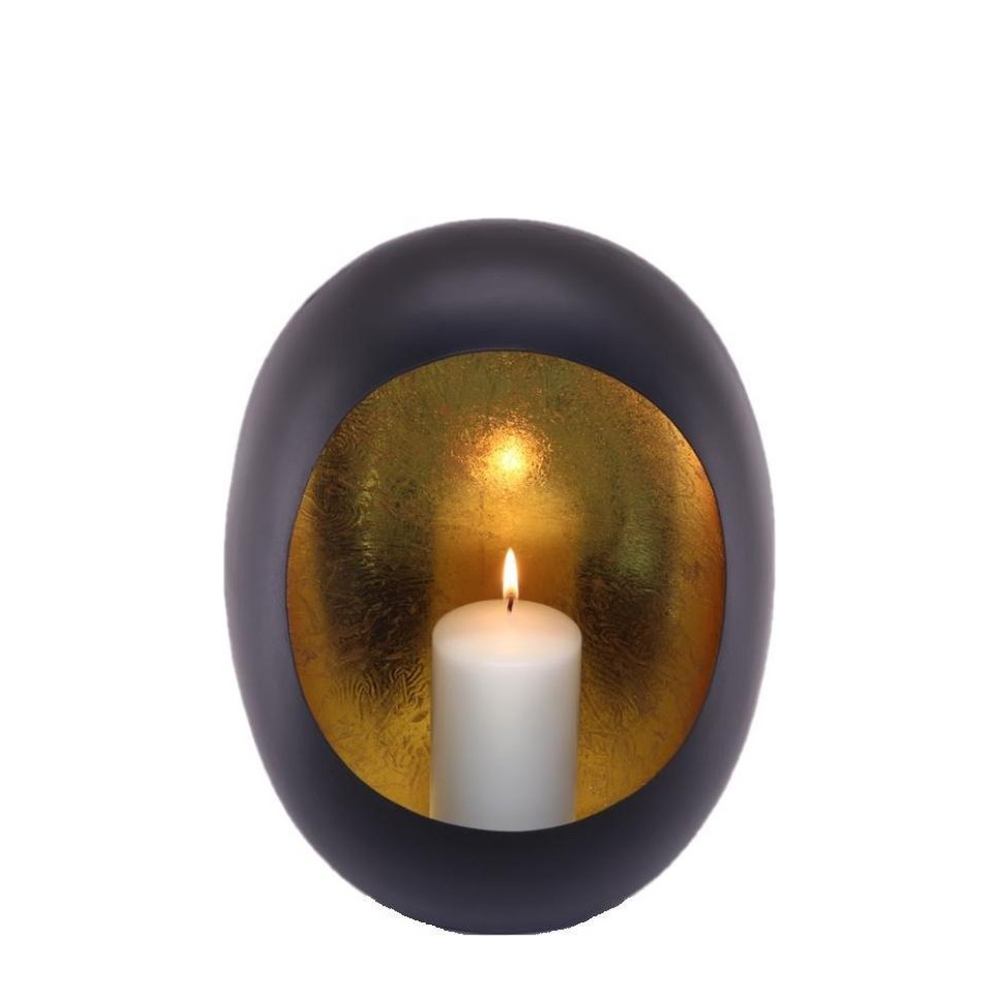 Kandelaar Standing Egg 33 cm - Marrakech Egg T-light - Black/gold