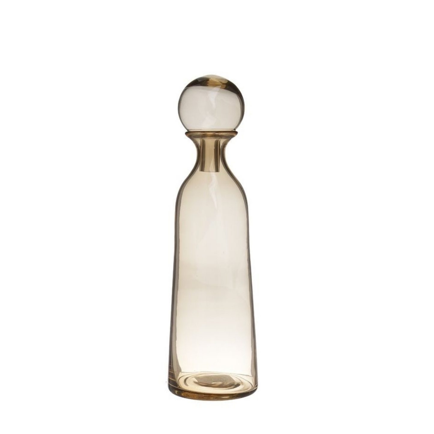 Karaf met dop amber glas 42x10 cm