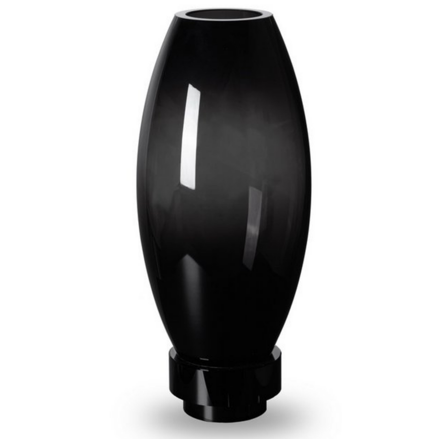 Vaas/theelichthouder Linn Zwart Hoogwaardig Glas (M)