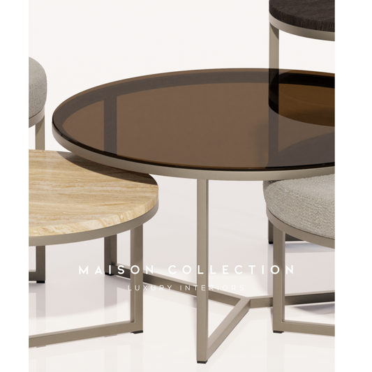 Salontafel Amelie Ø80cm - Ø60cm - Ø40cm - Ø70cm - Ø50cm set/5
