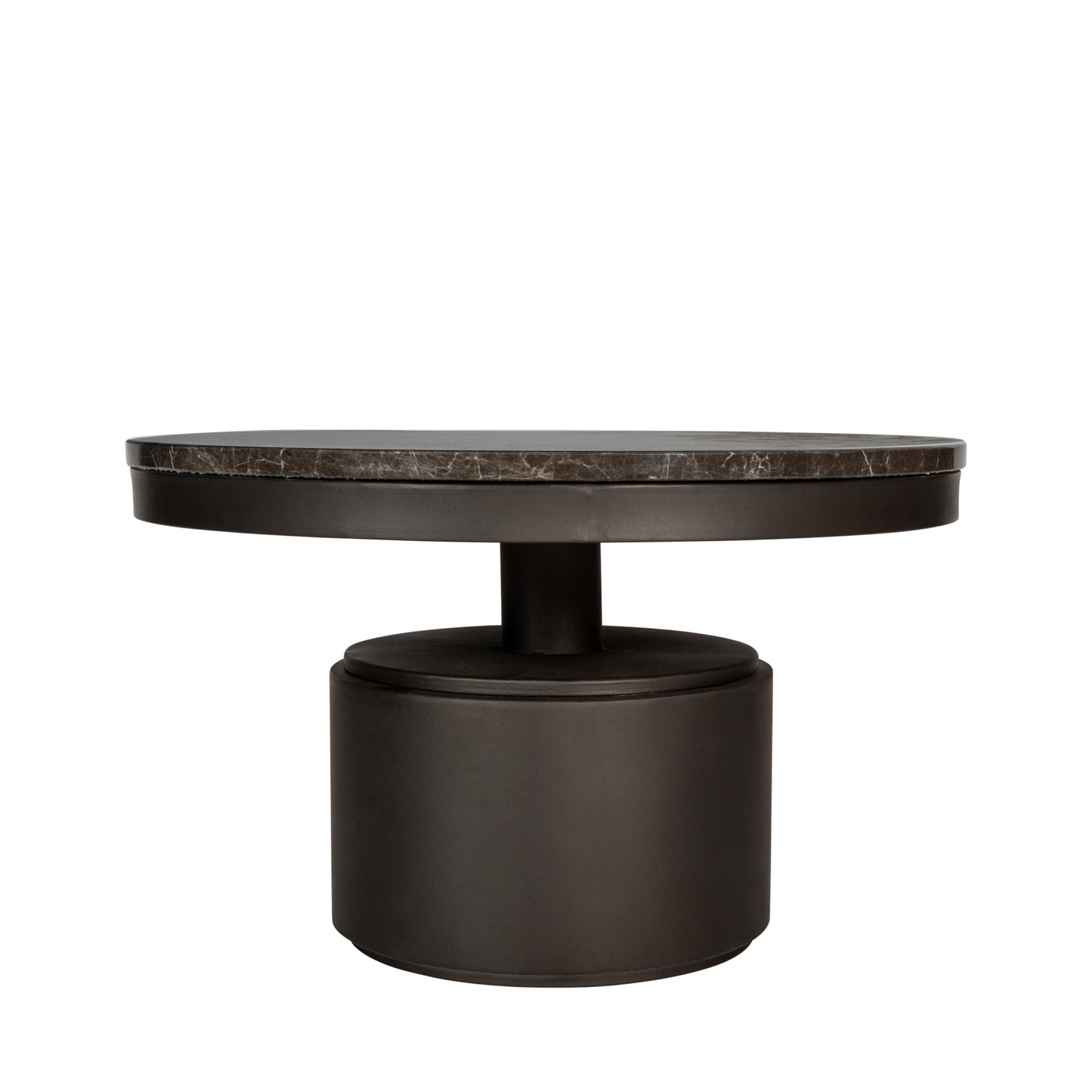 PTMD | Bregt coffee table 90 x 90 x 45 cm brown marble/steel (M)