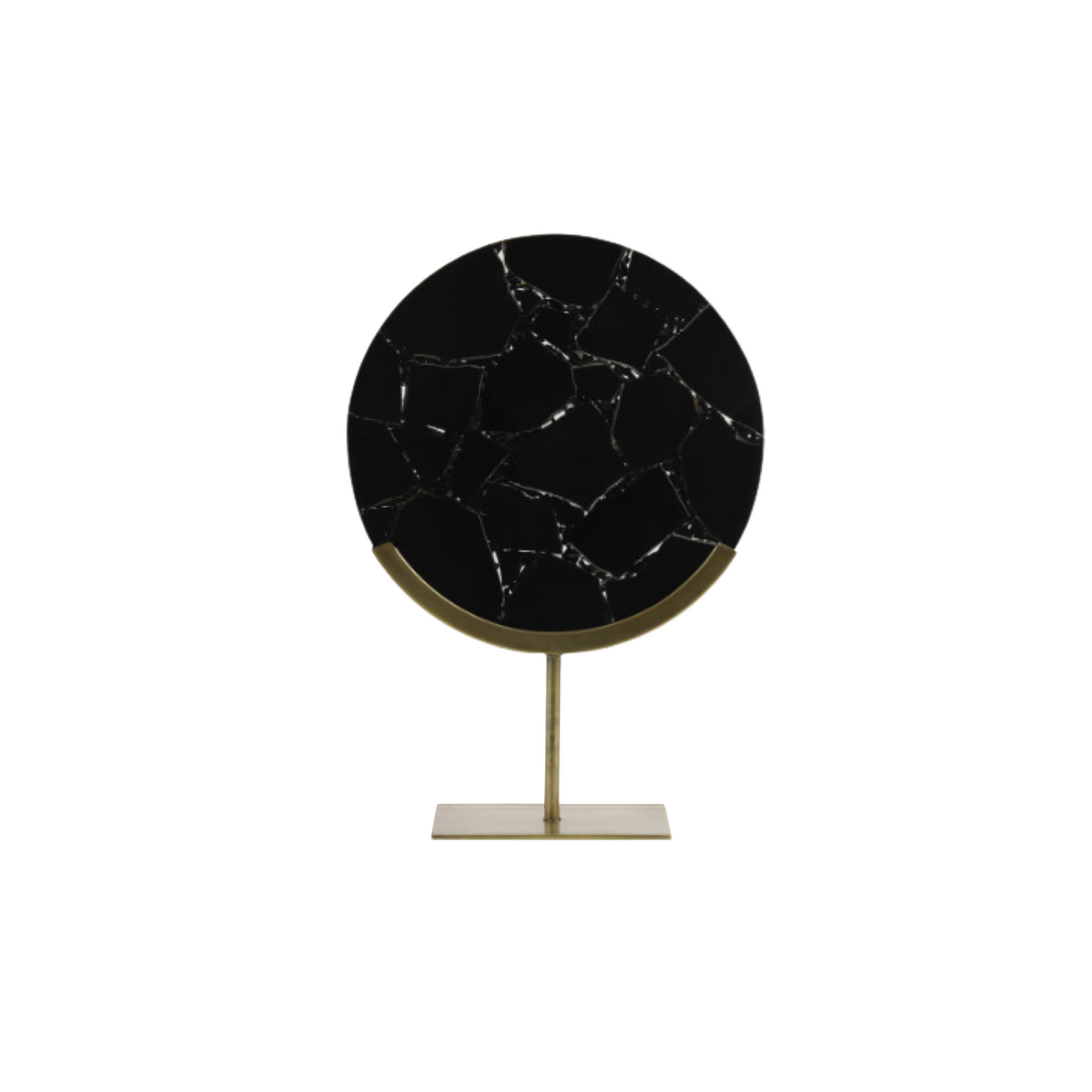 Ornament op voet marmer zwart GOUYA 25 x 10 x 35 cm (S)