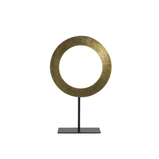 Ring-Ornament op voet goud/zwart WAIWO 25x39 cm (S)