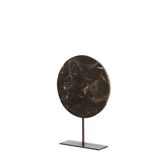 Ornament op voet 25,5x10x38,5 cm MORENO donker bruin marmer (S)