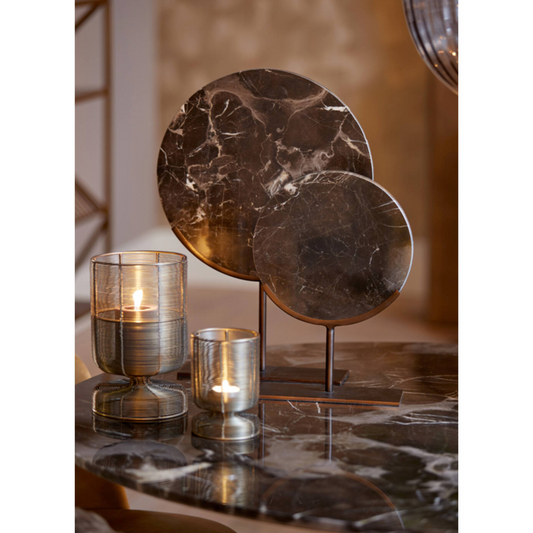 Ornament op voet 35x10x51,5 cm MORENO donker bruin marmer (L)