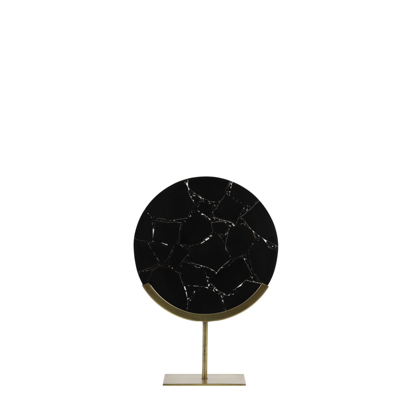 Ornament op voet marmer zwart GOUYA 25 x 10 x 35 cm (S)