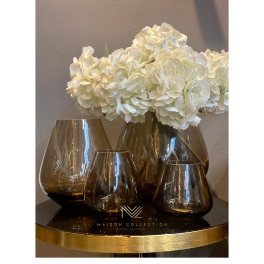 Pear Vaas Amber/Taupe glas 13 cm x 15 cm (S)