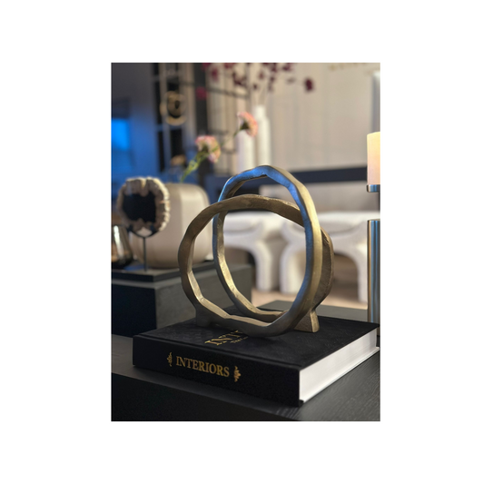 Sculptuur ringdeco goud 28x25 cm