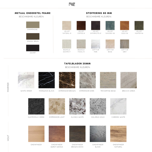 Poef Elera - verschillende uitvoeringen