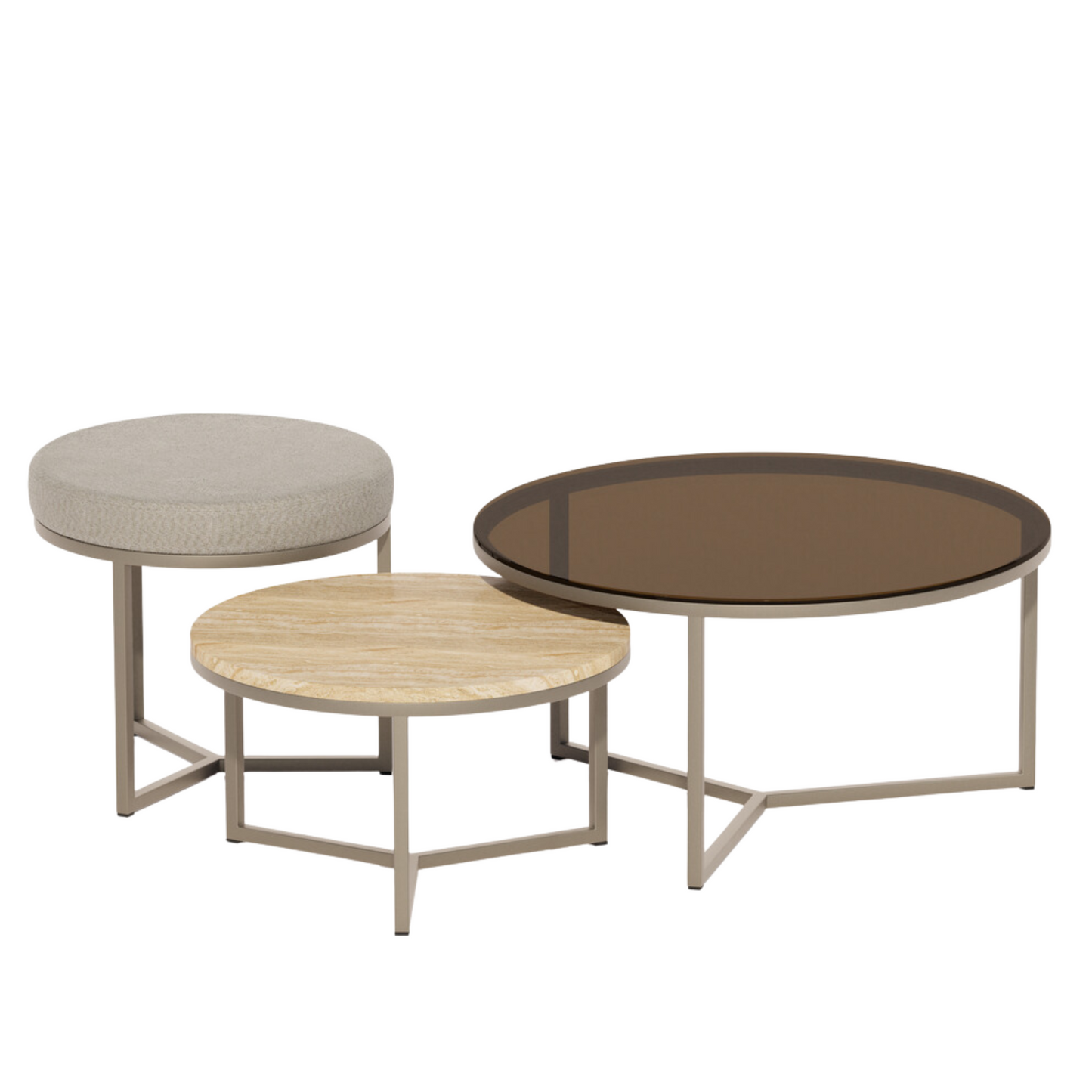 Salontafel Amelie Ø80 cm - Ø60 cm - Ø50 cm set/3