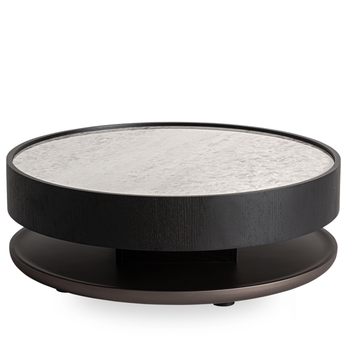Salontafel Beyza 93x93x32 cm bruin/brons/ wit marmer