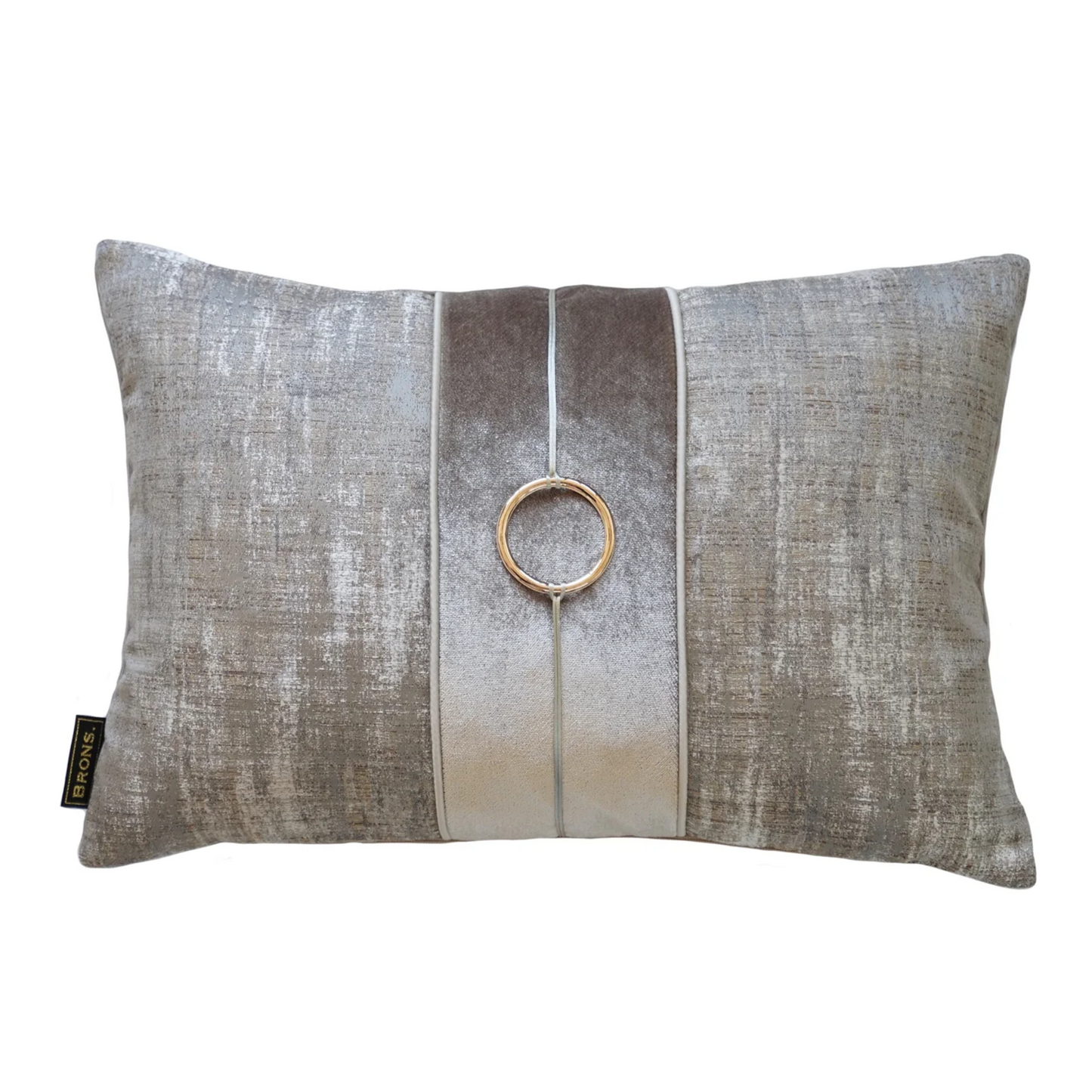 Sierkussen taupe grey ring 45x30 cm