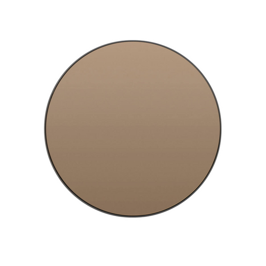Spiegel rond bruin/brons glas Esto