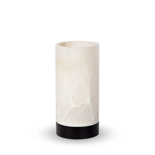 Tafellamp Alora alabaster/ zwart eikenhout 25x14x14 cm (M)