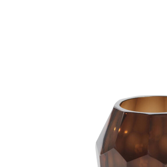 Theelichthouder Elise glas bruin Ø10x9 cm