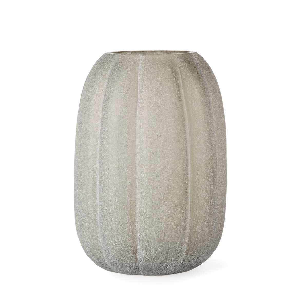 Beige Guaxs Lalibela vaas van 28 cm hoog met handgemaakte organische vorm
