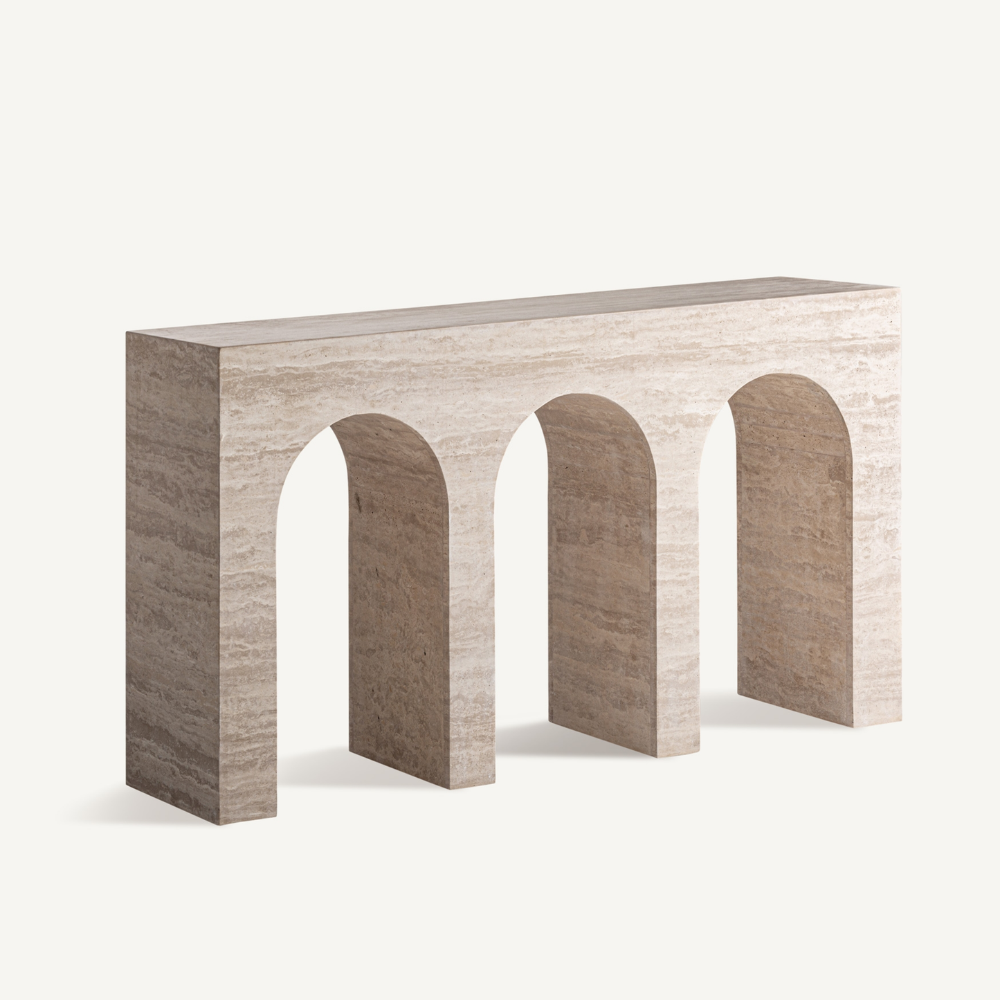 Consule travertine beige Rayan 150x35x80 cm