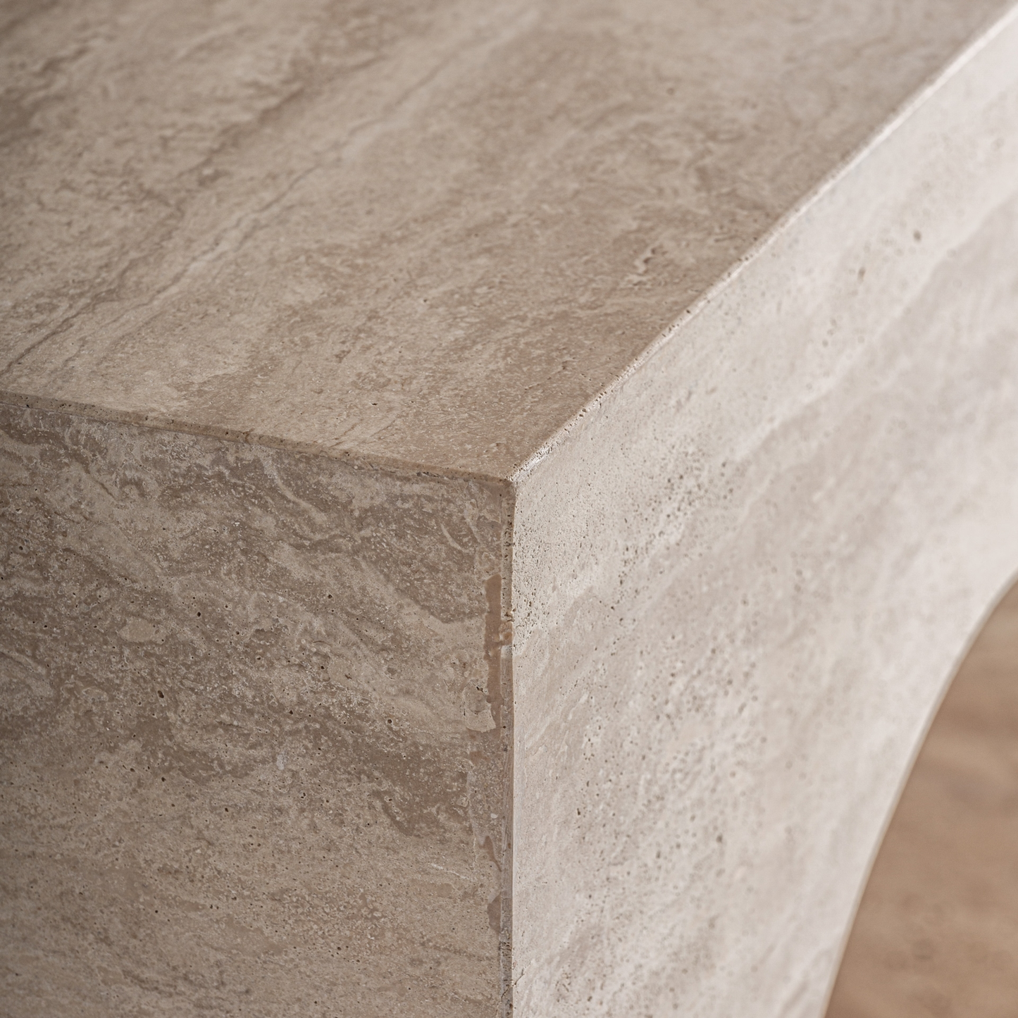 Consule travertine beige Rayan 150x35x80 cm