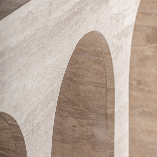 Consule travertine beige Rayan 150x35x80 cm