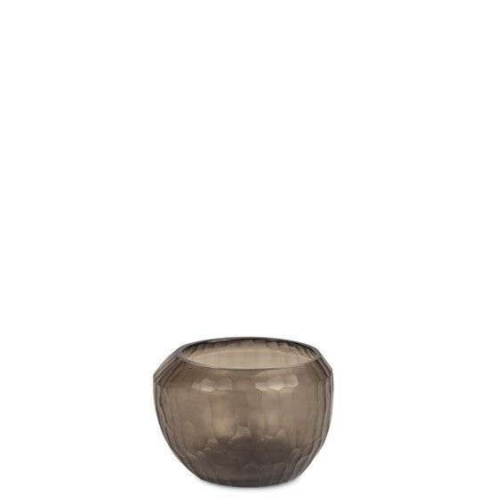 Guaxs Malia theelichthouder taupe/bruin van mondgeblazen glas – 10x14x11 cm.