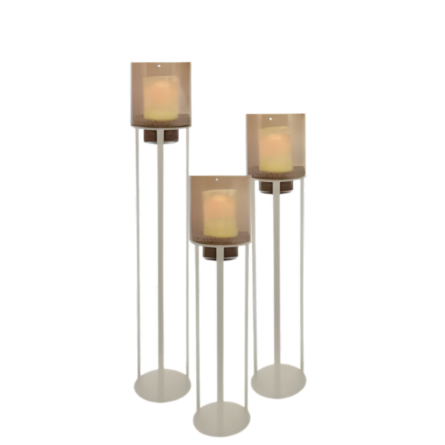 Hurricanes stand-open ivoor mat | topaz windlicht (SET)