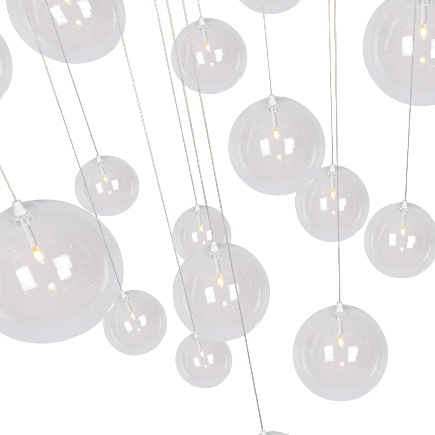 Novi 20 pendant lamp | gold-bronze ceiling plate | transparent cords