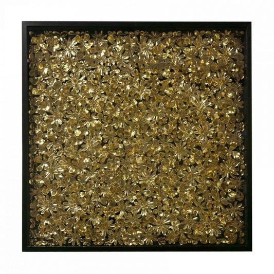 Wall art Golden Flower 120x120x6 cm