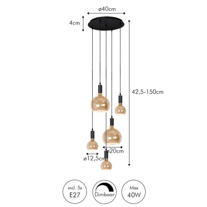 Pendant lamp Lae 5 | amber glass (Floating light sources by Segula)