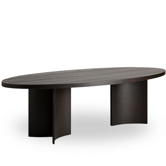 Ameer eettafel 270x130x75 cm donkerbruin eikenhout