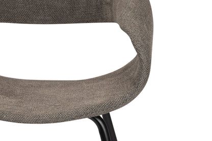 Eetkamerstoel Curva Taupe 61 x 53 x 81 cm