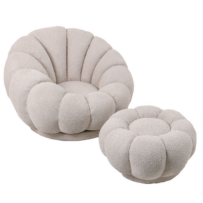 Fauteuil Poppa in Bouclé zand 97x97x69cm