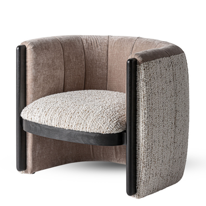 Fauteuil Vienna taupe met zwart polyester 76x75x70 cm