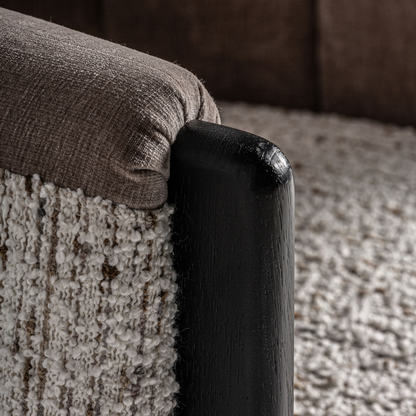 Fauteuil Vienna taupe met zwart polyester 76x75x70 cm