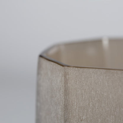 GUAXS | OKKA vaas/theelichthouder 13,5x15,5x16,5 cm taupe/beige (S)