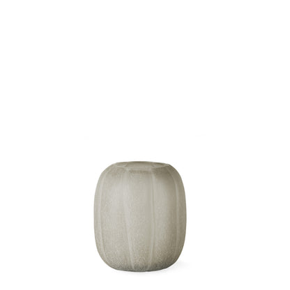 Guaxs Lalibela vaas in beige glas, 14 cm hoog, met subtiele organische vorm.