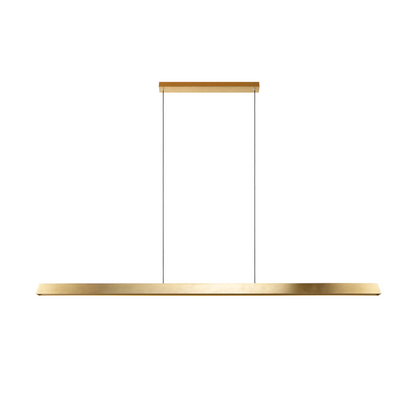 Aurelia hanglamp in antiek messing met LED en linnen kabels, beschikbaar in 120, 150 en 180 cm breed.