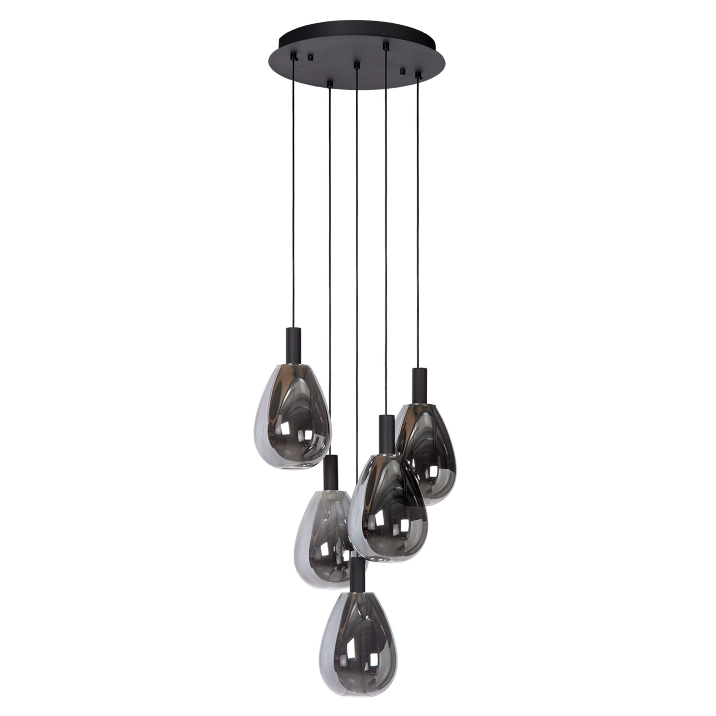 Hanglamp Luminara 5 smoke pendels 35cmx155cm