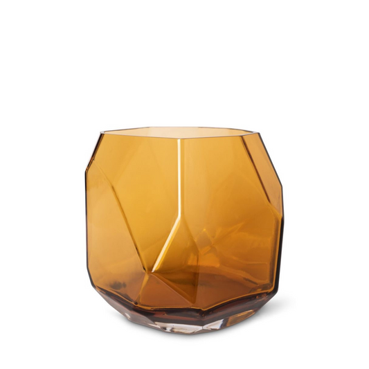 Kaarshouder facet amber 15x15 cm