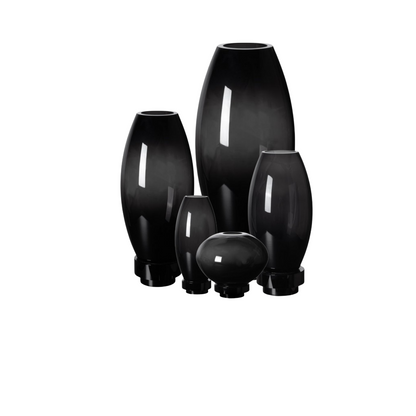Vase/tea light holder Linn Black High-quality Glass (SET)