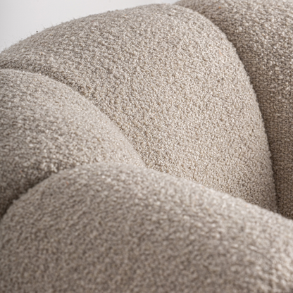 Fauteuil draaibaar 95 x 84 x 63 cm Loray off-white | bronskleurig staal