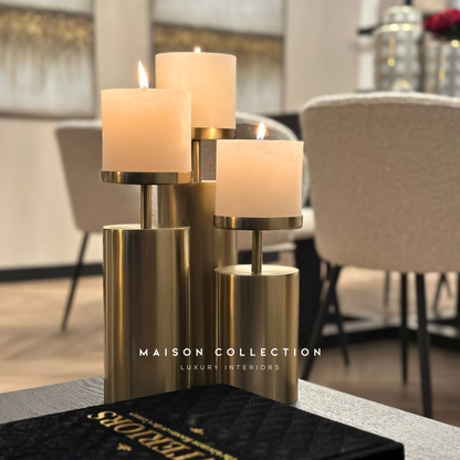 Candlestick Ava gold 11x11x33cm (L)